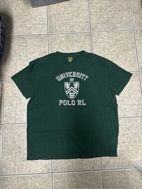 Polo Ralph Lauren University of Polo RL Crest Graphic T-Shirt - Green Large